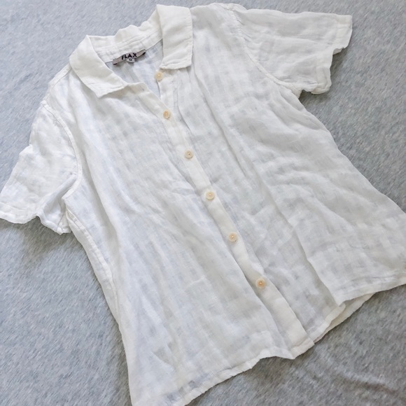 Flax Tops - Flax 100% Linen Button Up Top